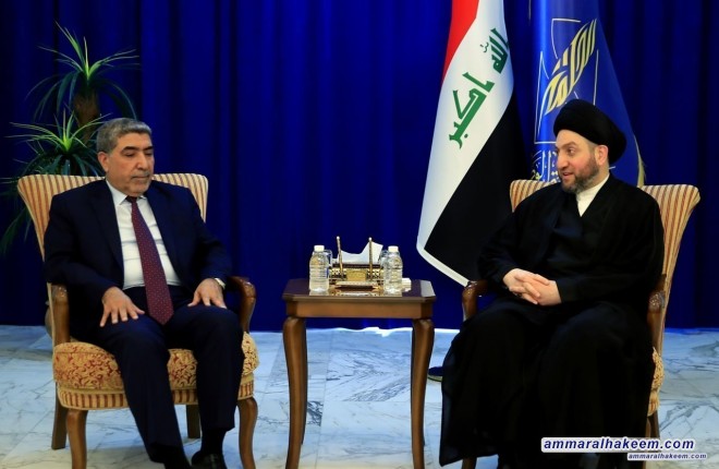 السيد عمار الحكيم يستقل الهيأة السياسية لتحالف سائرون برئاسة الدكتور نصار الربيعي ويبحث معهم مستجدات الوضع السياسي في العراق