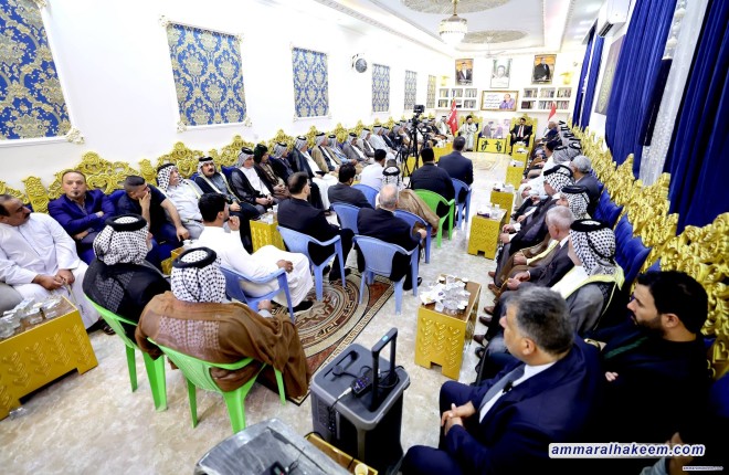 السيد الحكيم من مضيف قبيلة الجبور: الانتخابات القادمة مصيرية وفرصة لبناء استقرار مستدام في العراق