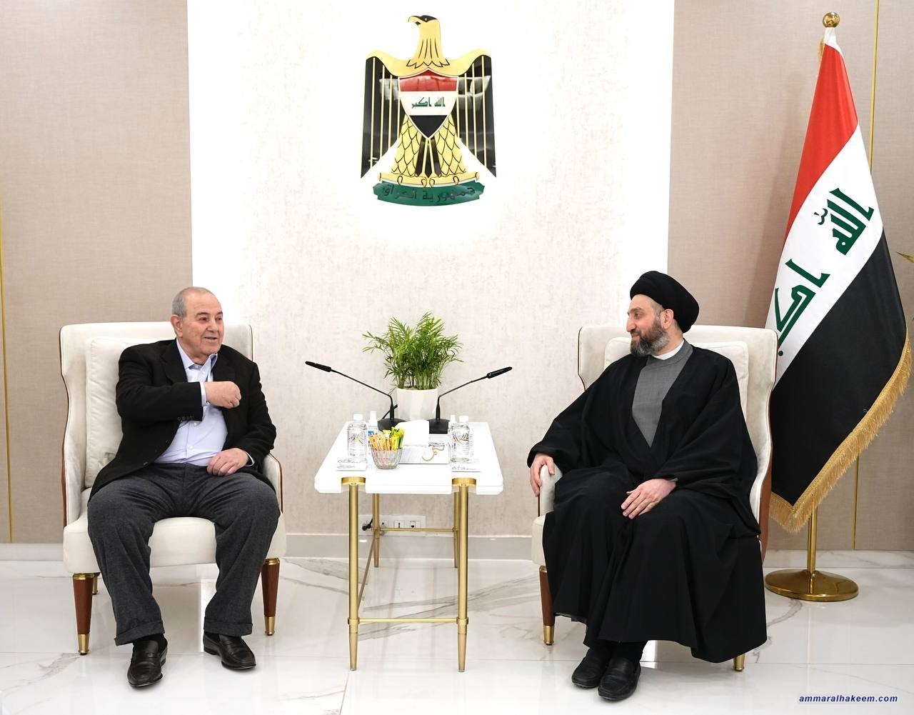 السيد الحكيم يستقبل الدكتور اياد علاوي ويشدد على دعم الحكومة في تحقيق برنامجها