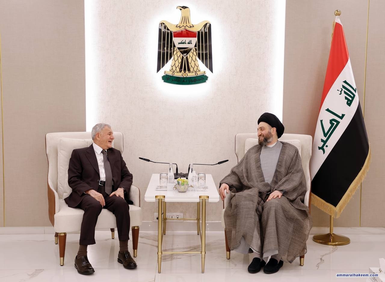 Sayyid Al-Hakeem discusses regional, Iraqi political landscape, to enhance state’s stability with Republic’s President