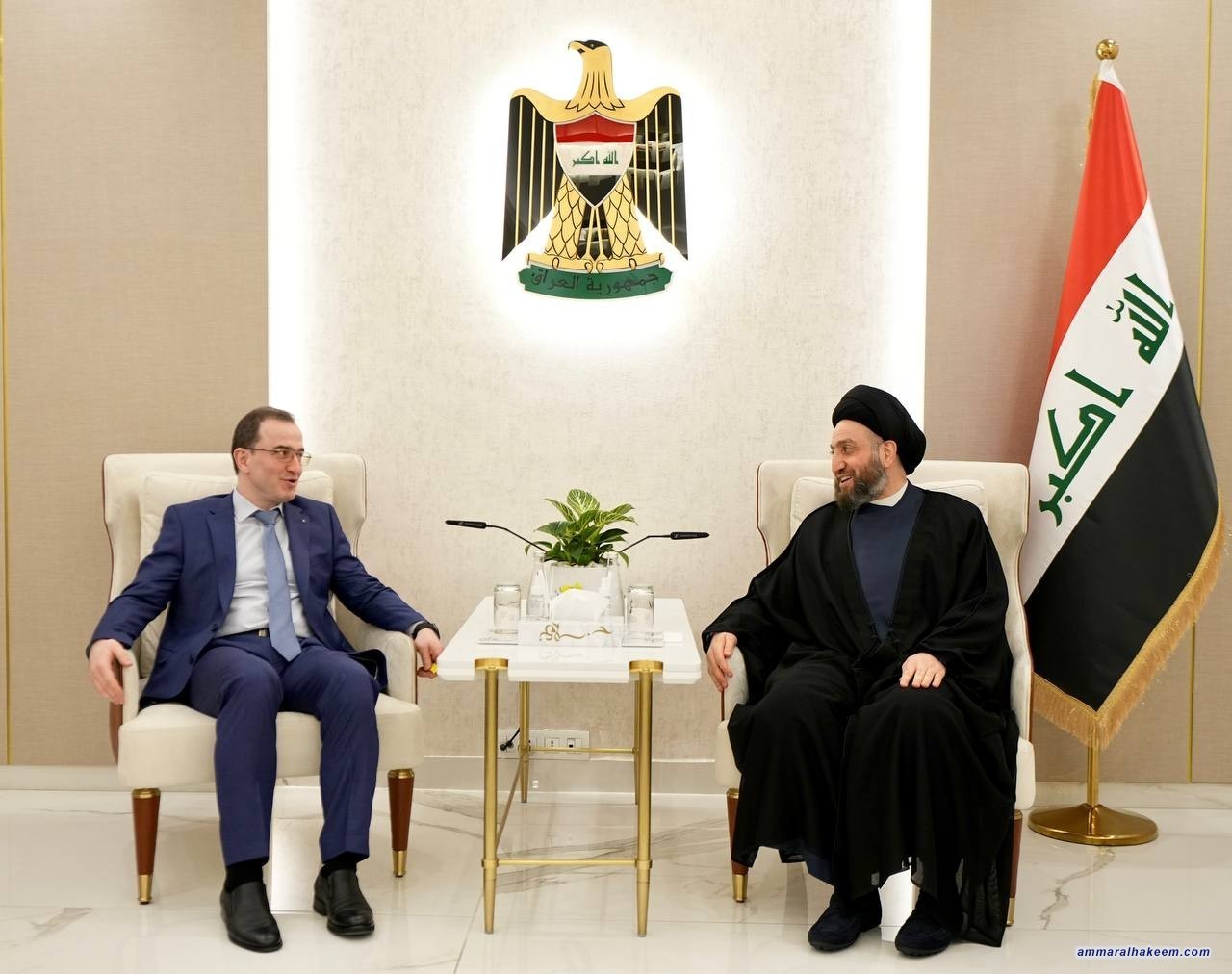 سەماحەتی حەكیم جەخت لەسەر قۆستنەوەی خاڵە هاوبەشییەكانی نێوان عێراق و رووسیا و هەماهەنگی كردن دەكات