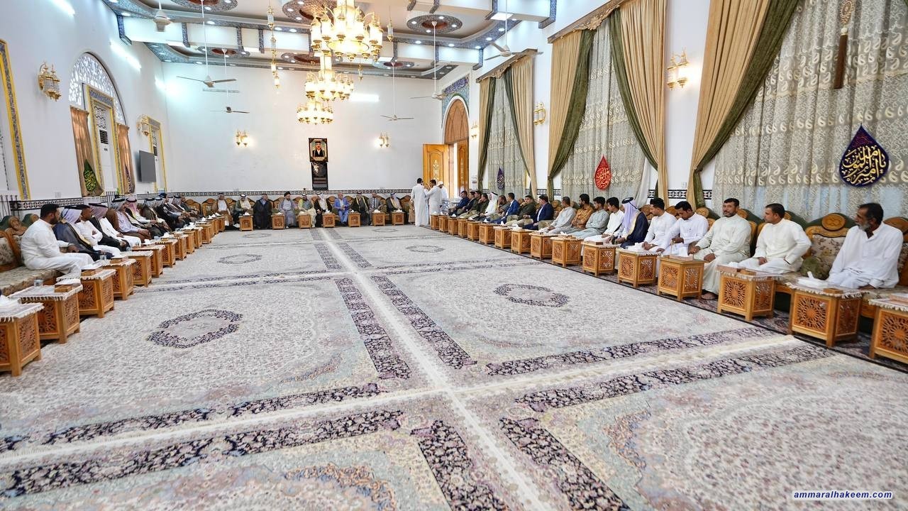 Sayyid Al-Hakeem meets Sheik Abduladheem Al-Shiganibi and several sheiks and dignitaries