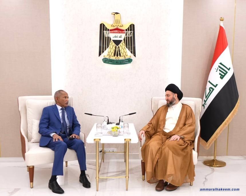 سەماحەتی حەكیم لەگەڵ باڵیۆزی سوودان باسی پەیوەندییە دووقۆڵیەكانی عێراق و سوودان دەكات