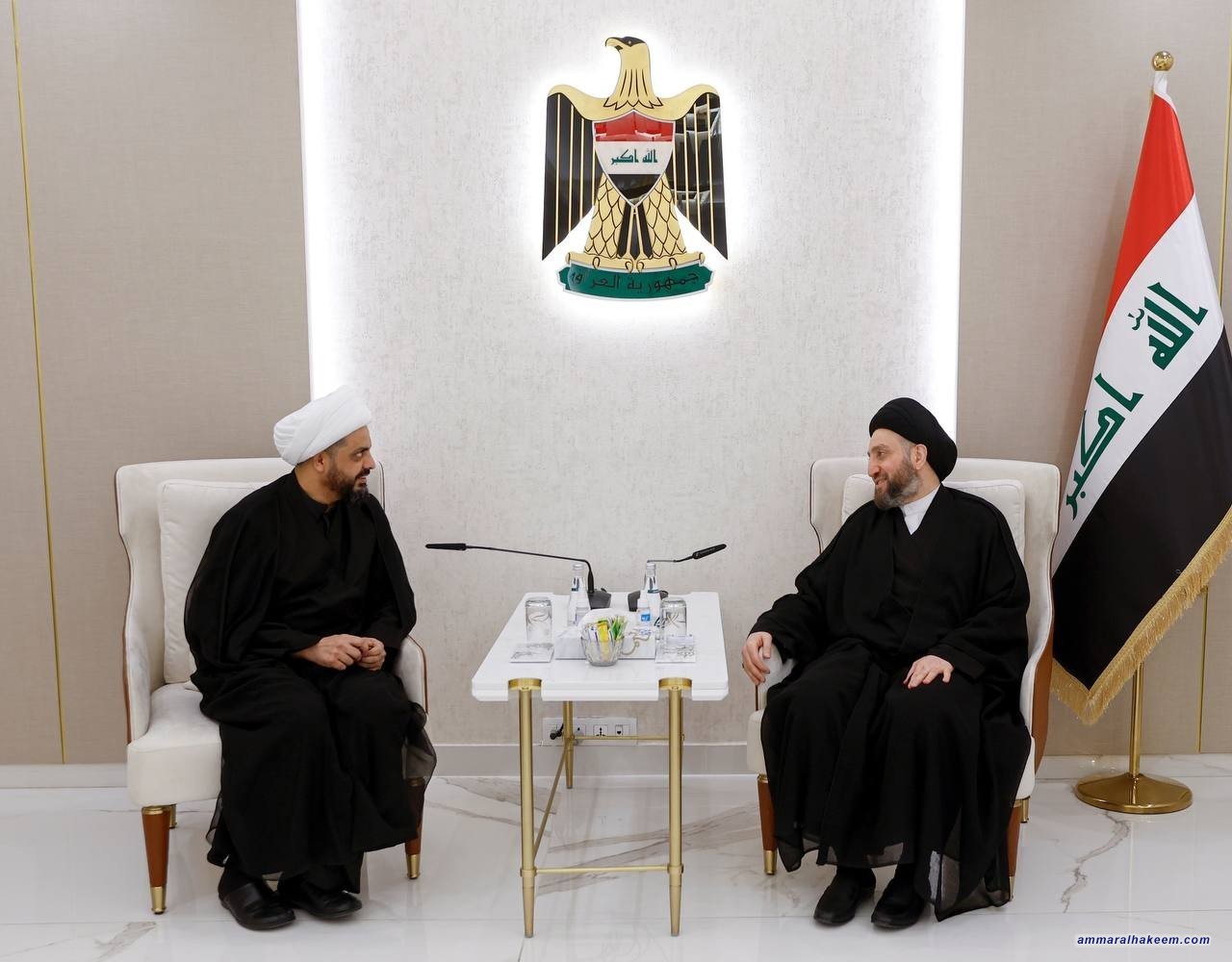 السيد الحكيم والشيخ الخزعلي يجددان دعمهما لحكومة السيد السوداني