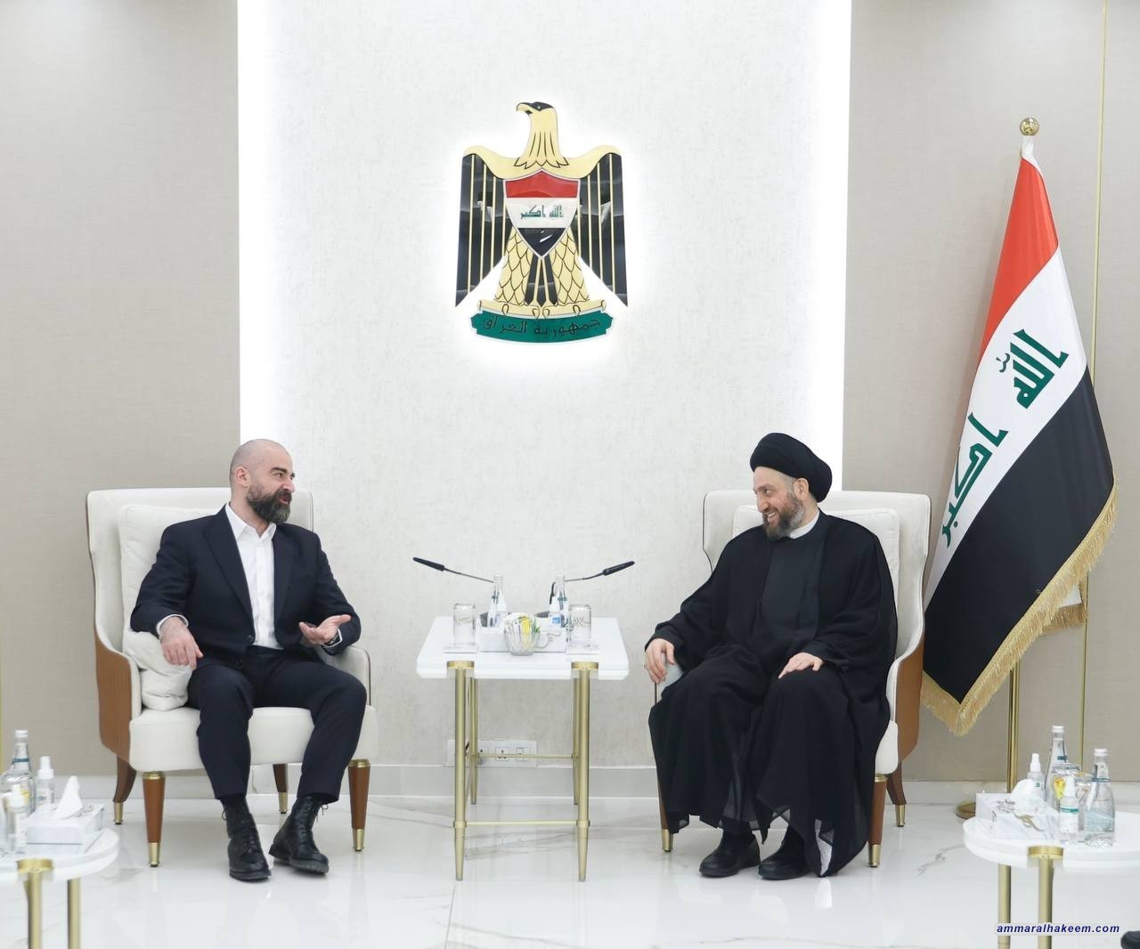 Sayyid Al-Hakeem discusses political landscape developments, support the government with Baffil Talabani