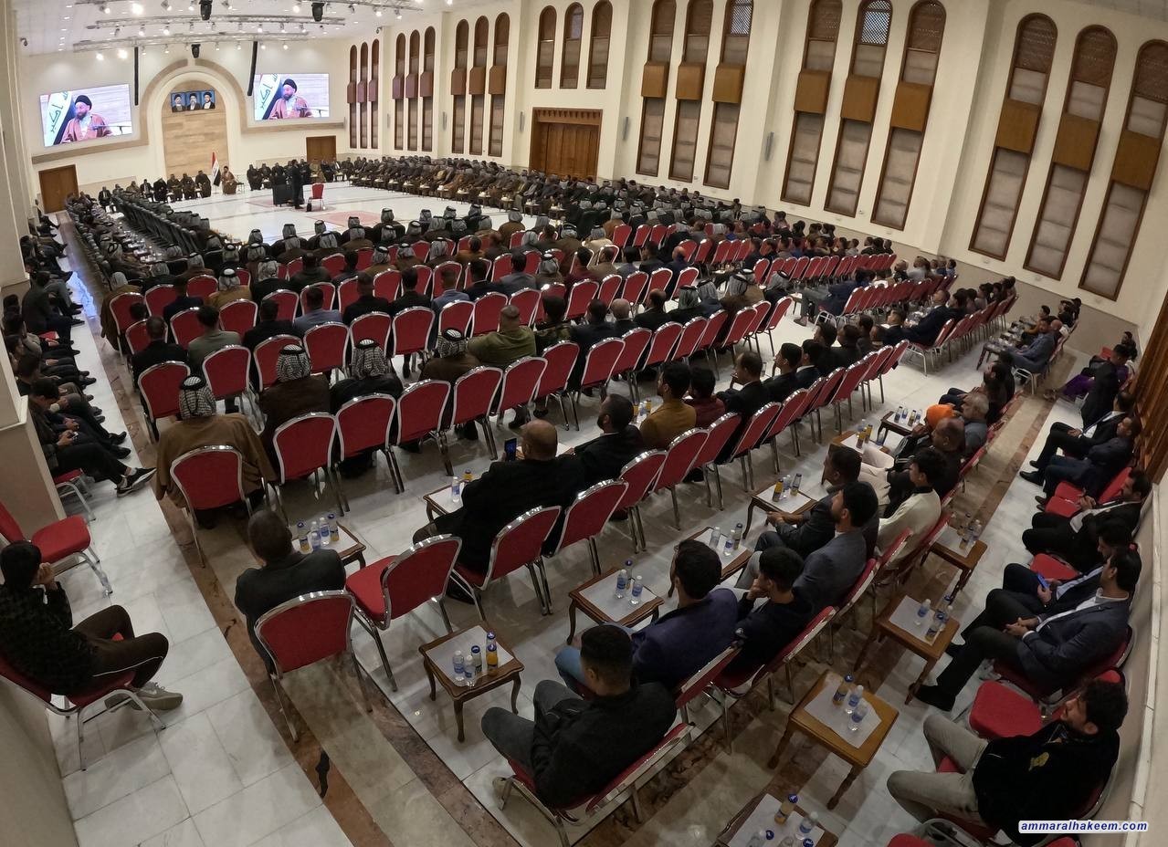 السيد الحكيم يشيد  بجهود أبناء كربلاء شيوخا ووجهاء ومواطنين