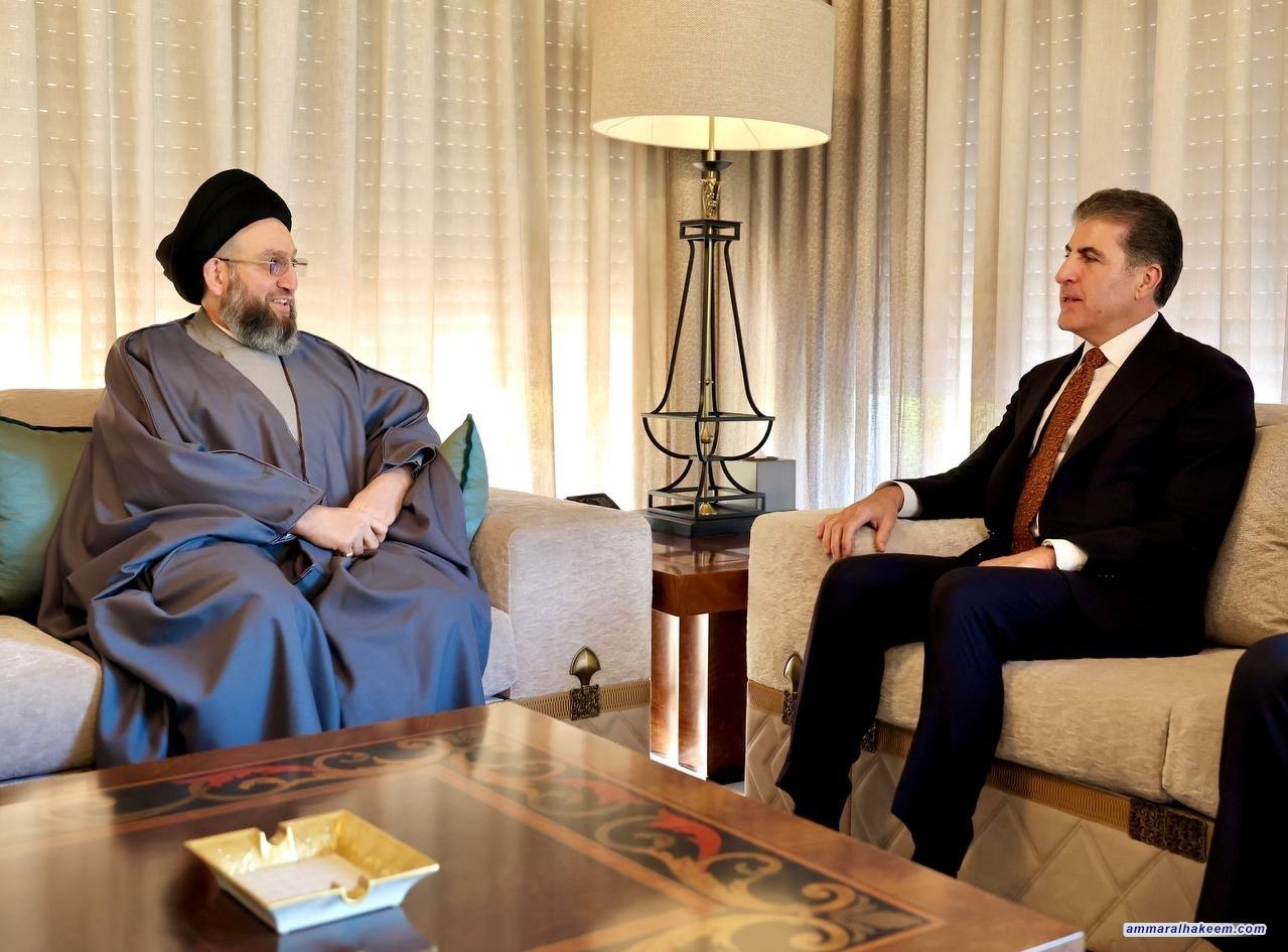 السيد الحكيم يلتقي رئيس اقليم كردستان نيجرفان بارزاني ويبارك نجاح الانتخابات البرلمانية في الاقليم