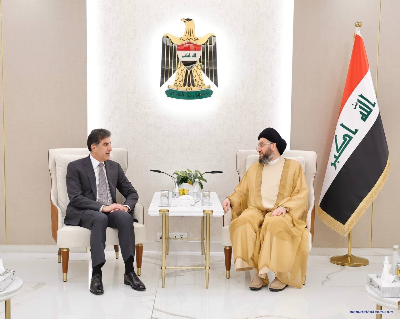السيد الحكيم ونيجرفان بارزاني يبحثان تطورات المشهد السياسي في العراق