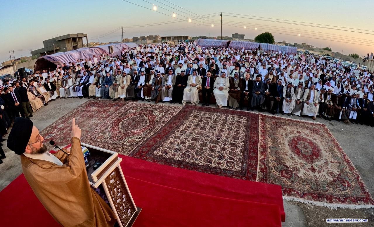 السيد الحكيم العشائر هي الذراع الضارب للمرجعية ومع الشعائر الحسينية تتكون ثلاثية حفظ المجتمع