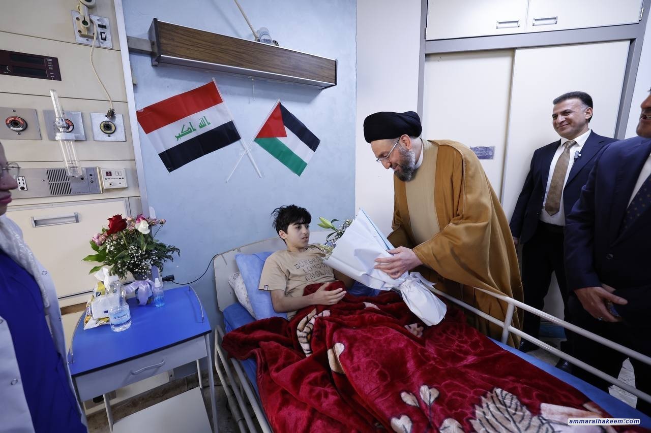 Sayyid Al-Hakeem lauds Palestinian patients’ spirits, holds international community, Islamic world responsible to defend the Palestinian cause