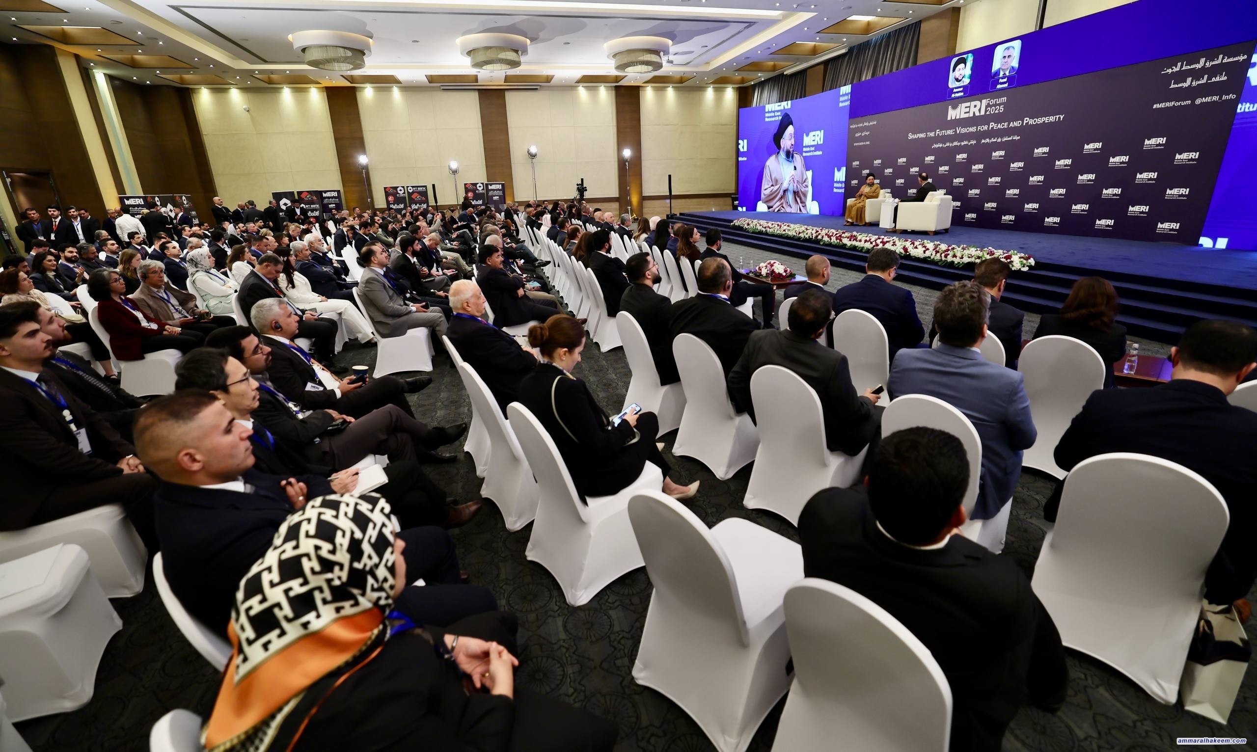 السيد الحكيم في ملتقى الشرق الأوسط (ميري): العراق أمام مفترق طرق والانتخابات المقبلة مفتاح الاستقرار المستدام ومكافحة الفساد تتطلب إصلاحات بنيوية