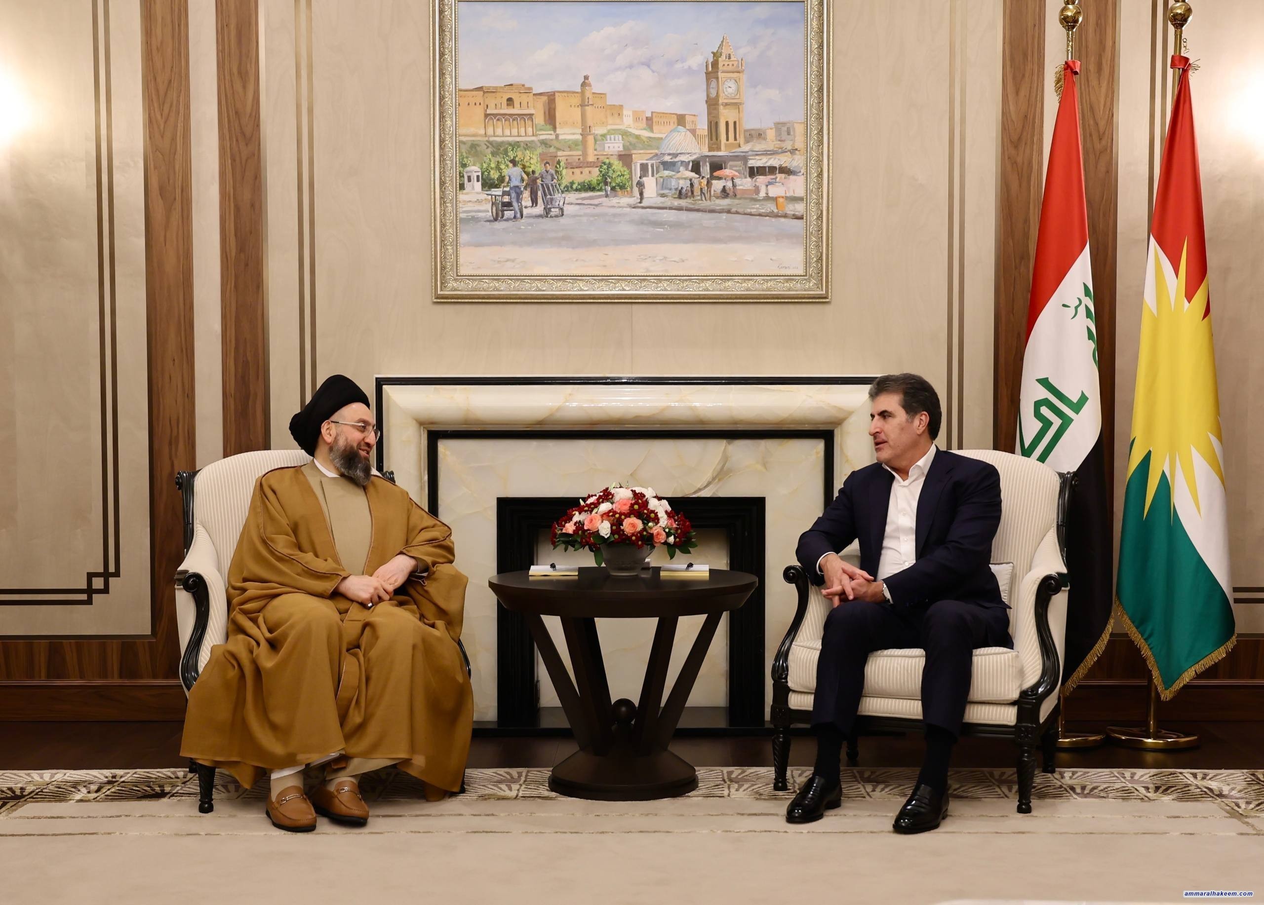 السيد الحكيم يلتقي نيجرفان بارزاني: الاتفاق النفطي نواة لتفاهمات أوسع والانتخابات محطة تاريخية لمستقبل العراق