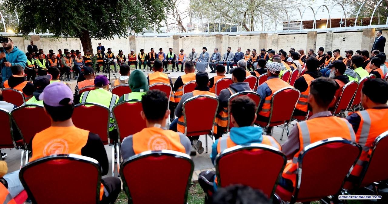 سەماحەتی حەكیم لەئێوارە خوانێك لەگەڵ ئەندازیارانی پاك و خاوێنی: ڕێز لە ئەركەكانتان دەگرین و داوا دەكەین مانگی رەمەزان بۆ ئەركی زیاتر بقۆزنەوە