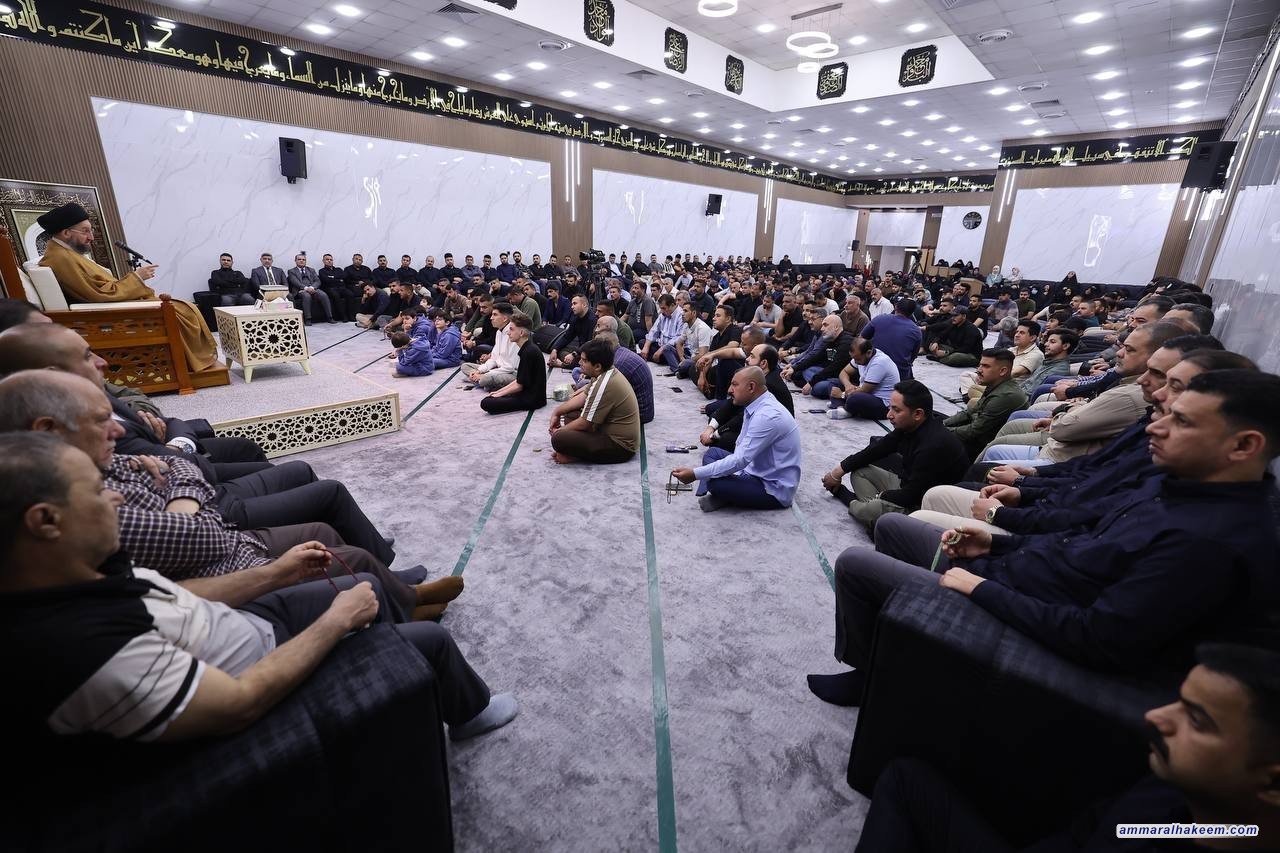 سەماحەتی حەكیم بەردەوامە لە وانە ڕمەزانییەكەی و لە شیكردنەوەی پەیامی مافەكانی ئیمام عەلی بن ئەلحوسێن ئەلسەجاد (سلاوی لی بێت)