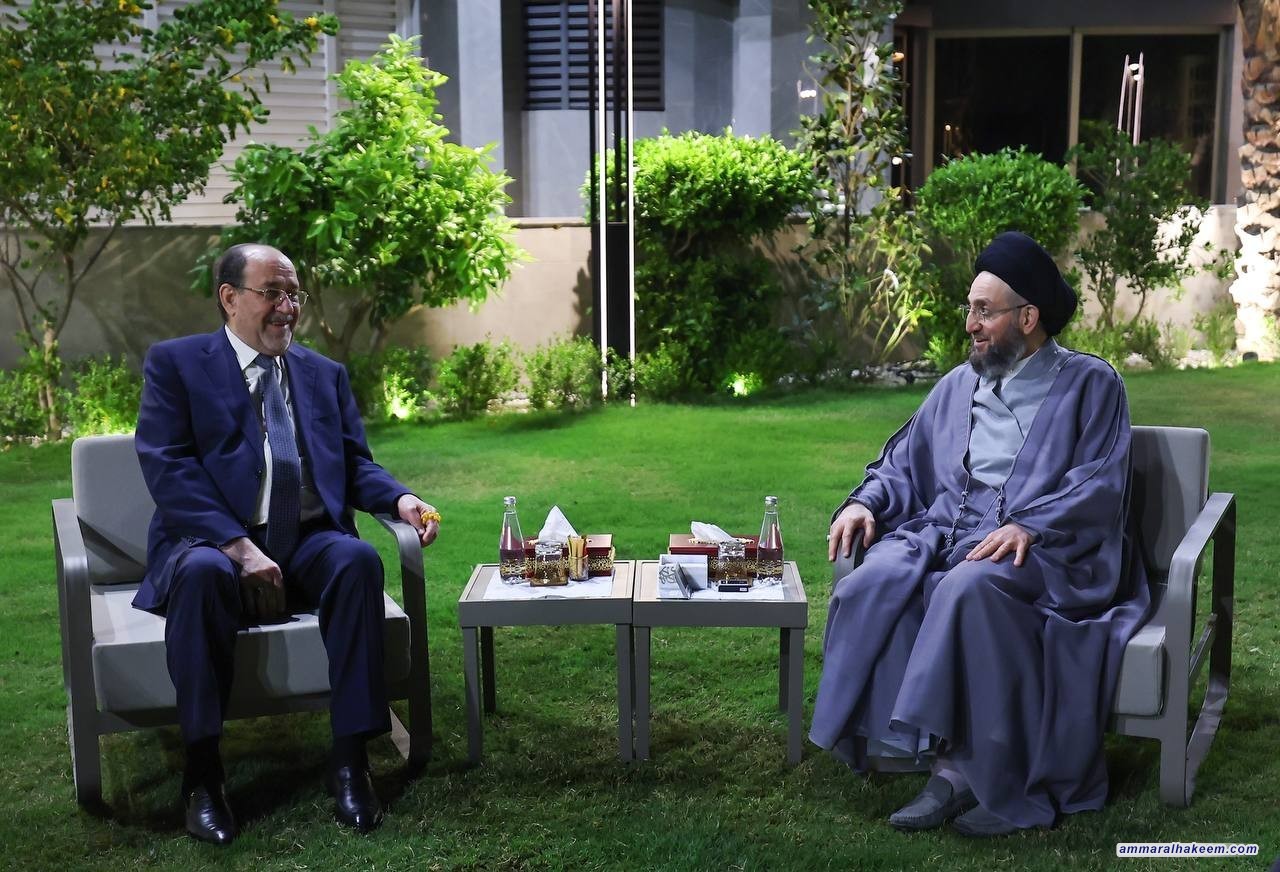 Sayyid Al-Hakeem Receives Nouri Al-Maliki, Emphasizes Dialogue, Political Cooperation Importance