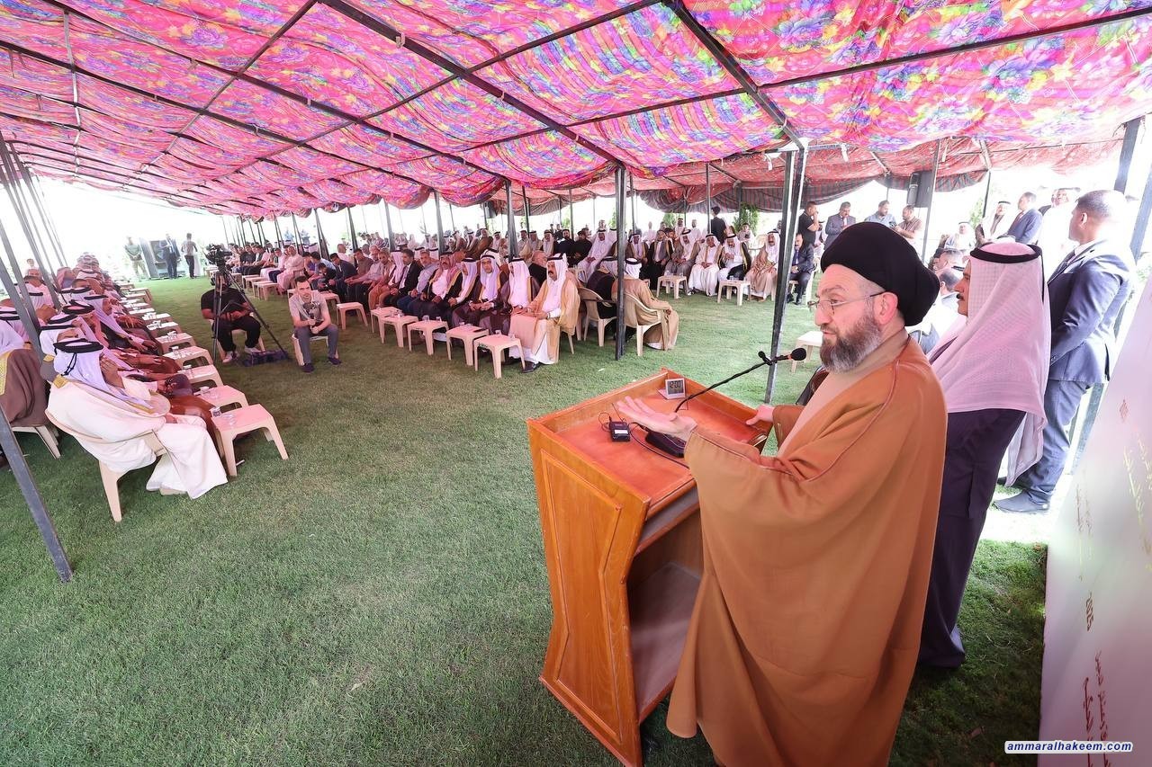 السيد الحكيم من مضيف قبيلة خزرج في قضاء الدجيل: الاستقرار والبناء ثمار صبر العراقيين ووحدتهم