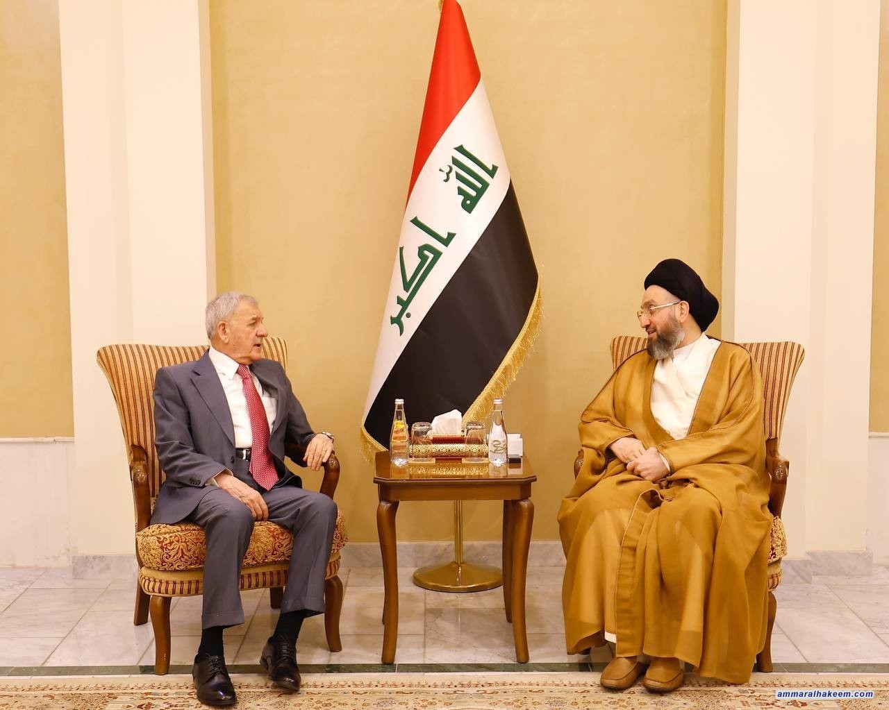 Sayyid Al-Hakeem Receives Republic’s President, Stresses Arab Summit Success, Consolidate Sustainable Stability