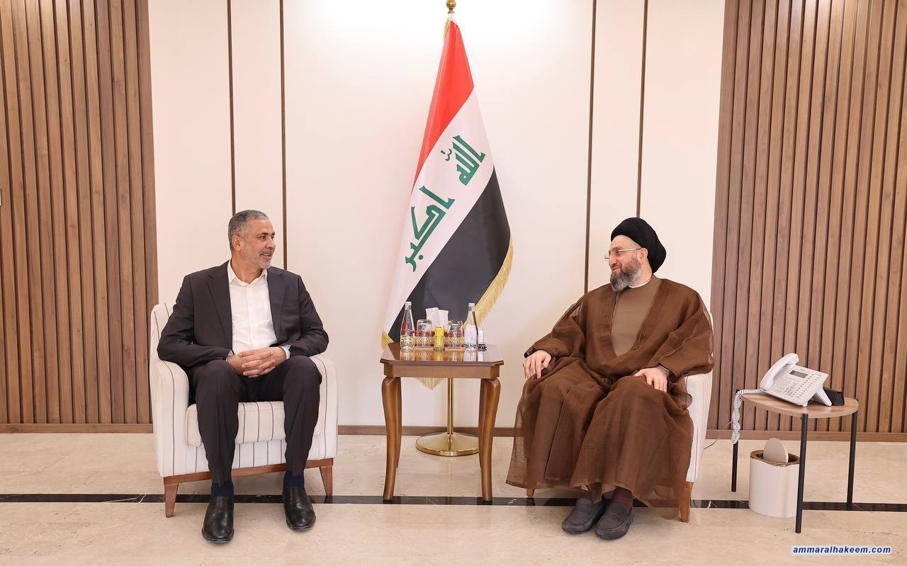 السيد الحكيم يستقبل الأمين العام لحركة الجهاد والبناء ويؤكد على أهمية الوحدة الوطنية وتنويع الاقتصاد