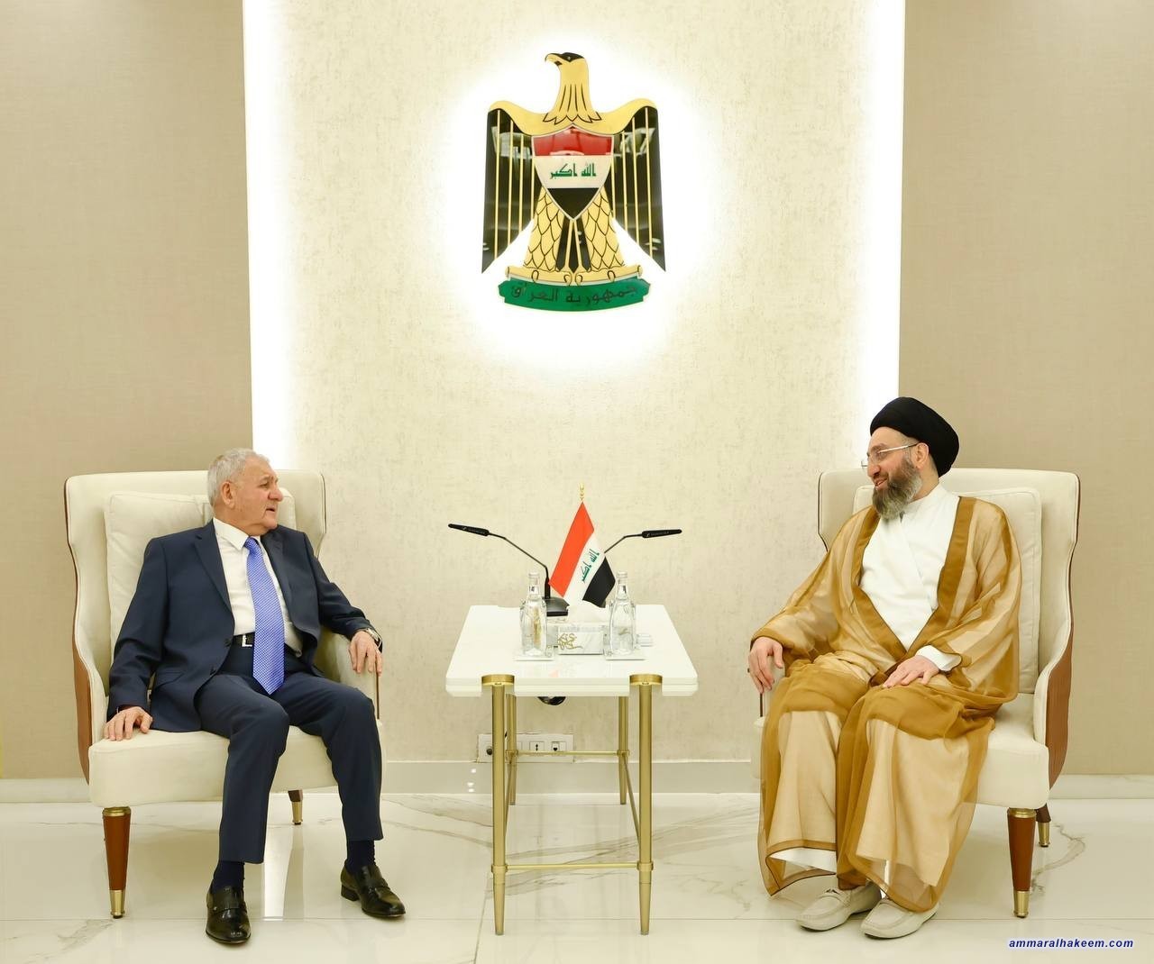 السيد الحكيم يستقبل فخامة رئيس الجمهورية الدكتور عبد اللطيف جمال رشيد