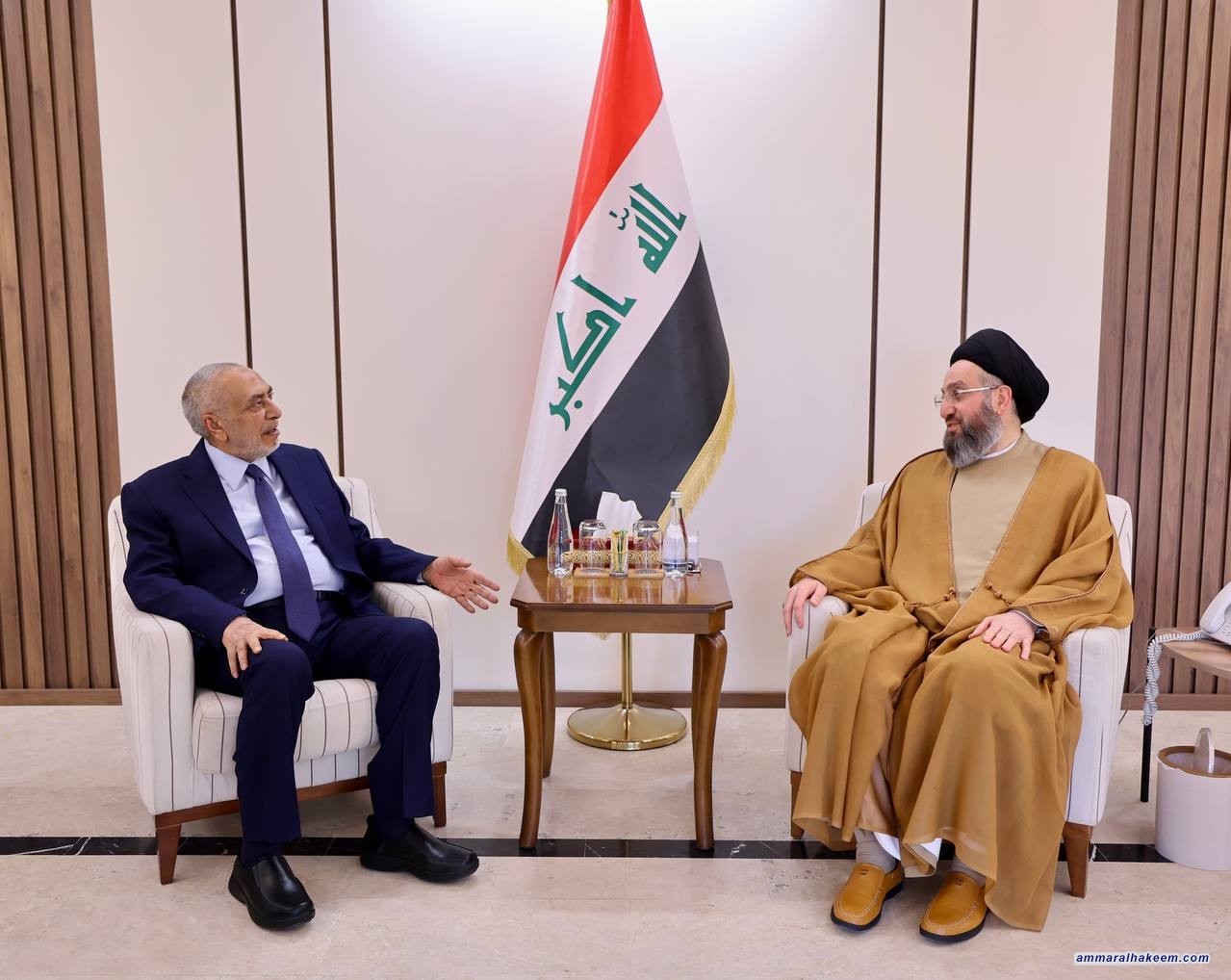 السيد الحكيم يستقبل رئيس مجلس النواب الأسبق الدكتور محمود المشهداني ويبحث معه تطورات الأوضاع الإقليمية والملف الانتخابي