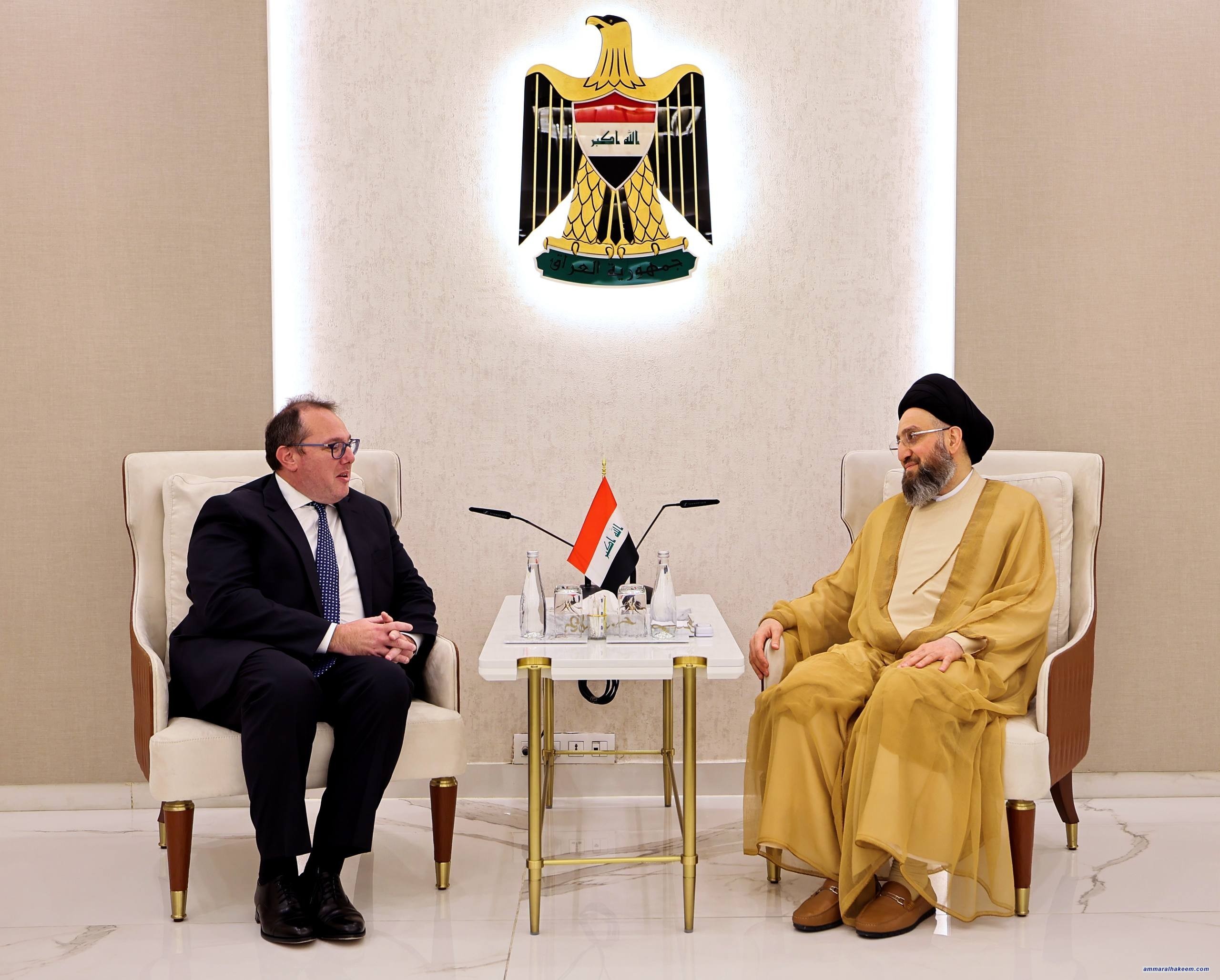 Sayyid Al-Hakeem Receives U.S. Embassy Chargé d’Affaires, Stresses Openness, International Relations Balance