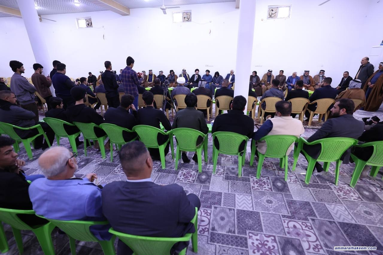 سەماحەتی حەكیم چاوی بە خێزانی شەهیدانی باكووری بەسەرە كەوت و ستایشی قوربانیدانەكانی كردن