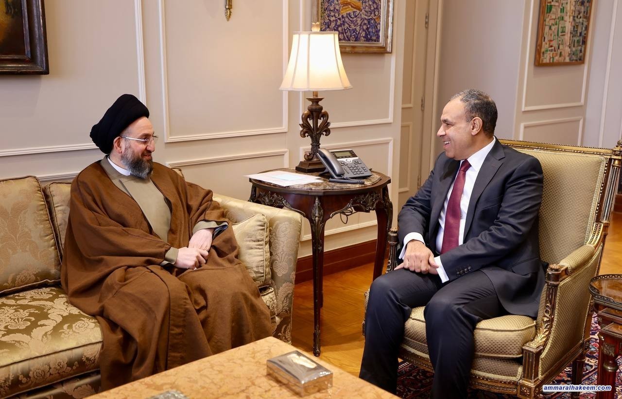 السيد الحكيم يبحث مع وزير الخارجية المصري اوضاع المنطقة ويجدد رفضه القاطع لمحاولات تهجير الشعب الفلسطيني