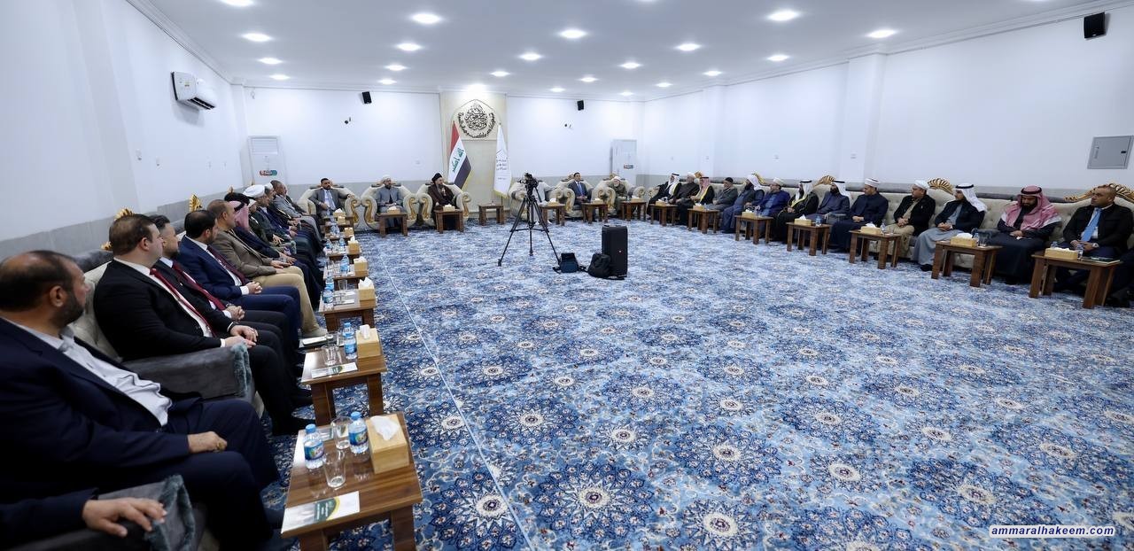 سەماحەتی حەكیم چاوی بە زانا ئاینییەكانی پارێزگای نەینەوا دەكەوێت و گرنگی ڕۆڵی دەامودەگا ئاینییەكان دووپات دەكاتەوە لە ڕێگاگرتن لە دیاردەی خراپ و پێشكەشكردنی پەیامی ڕاستەقینەی ئیسلام