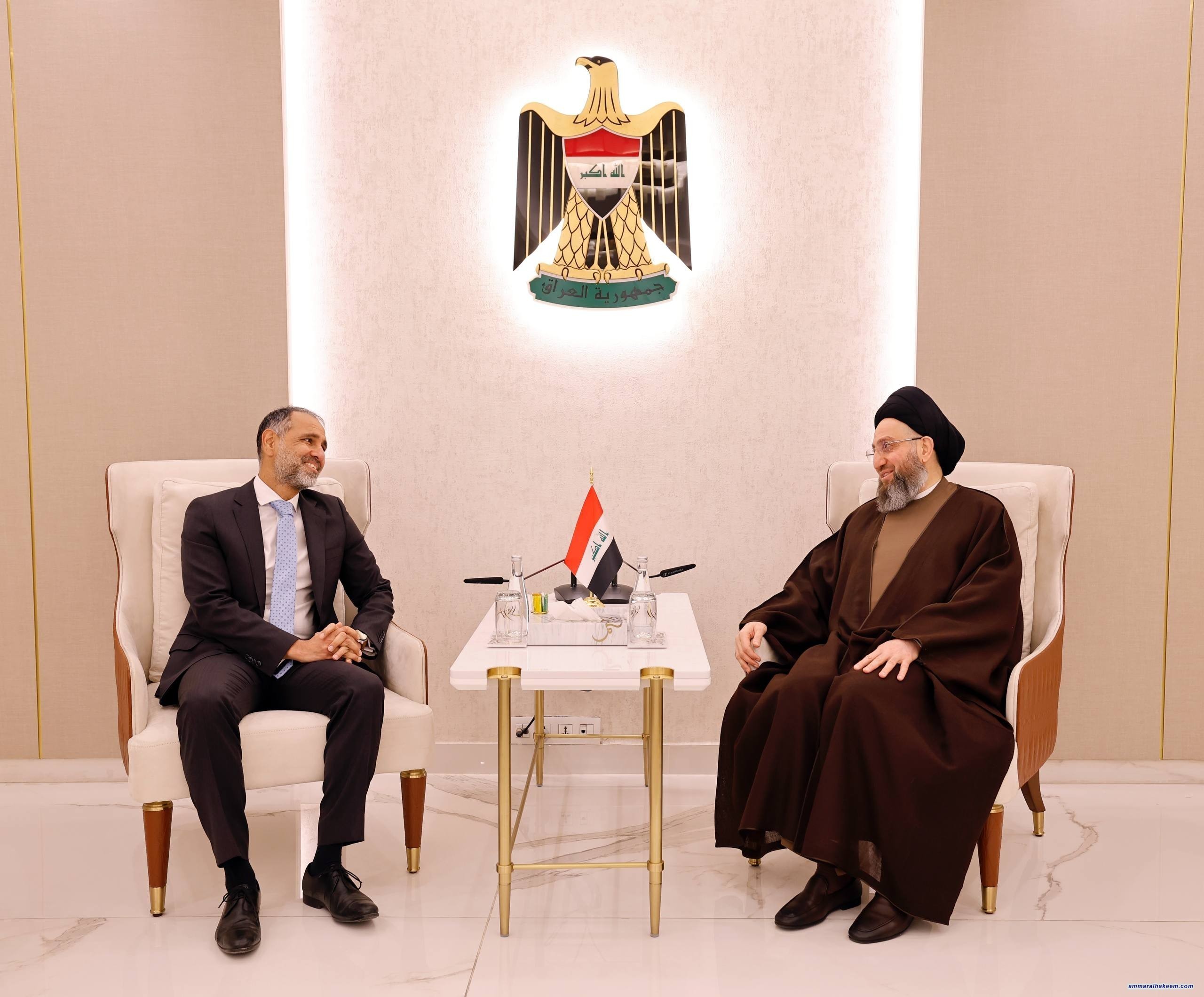 Sayyid Al-Hakeem Receives UK Ambassador, Affirms Iraq Stability, Constitutional Timelines, Economic Diversification