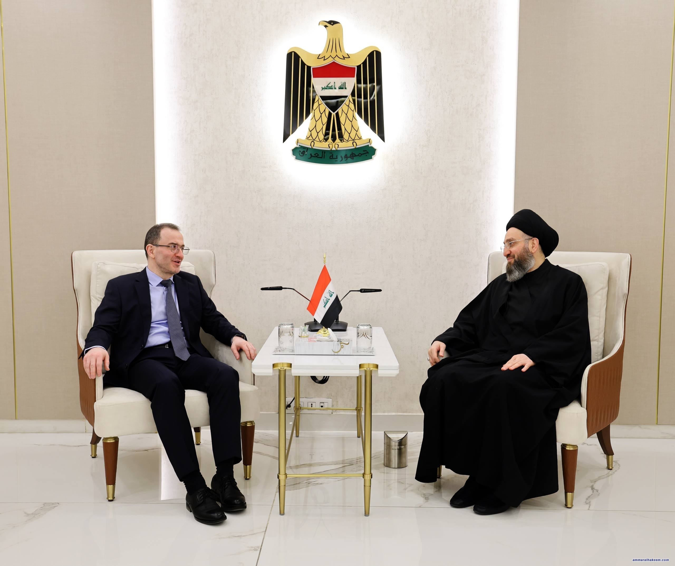 السيد الحكيم يؤكد للسفير الروسي ضرورة وقف الحرب واستكمال الاستحقاقات الدستورية في العراق