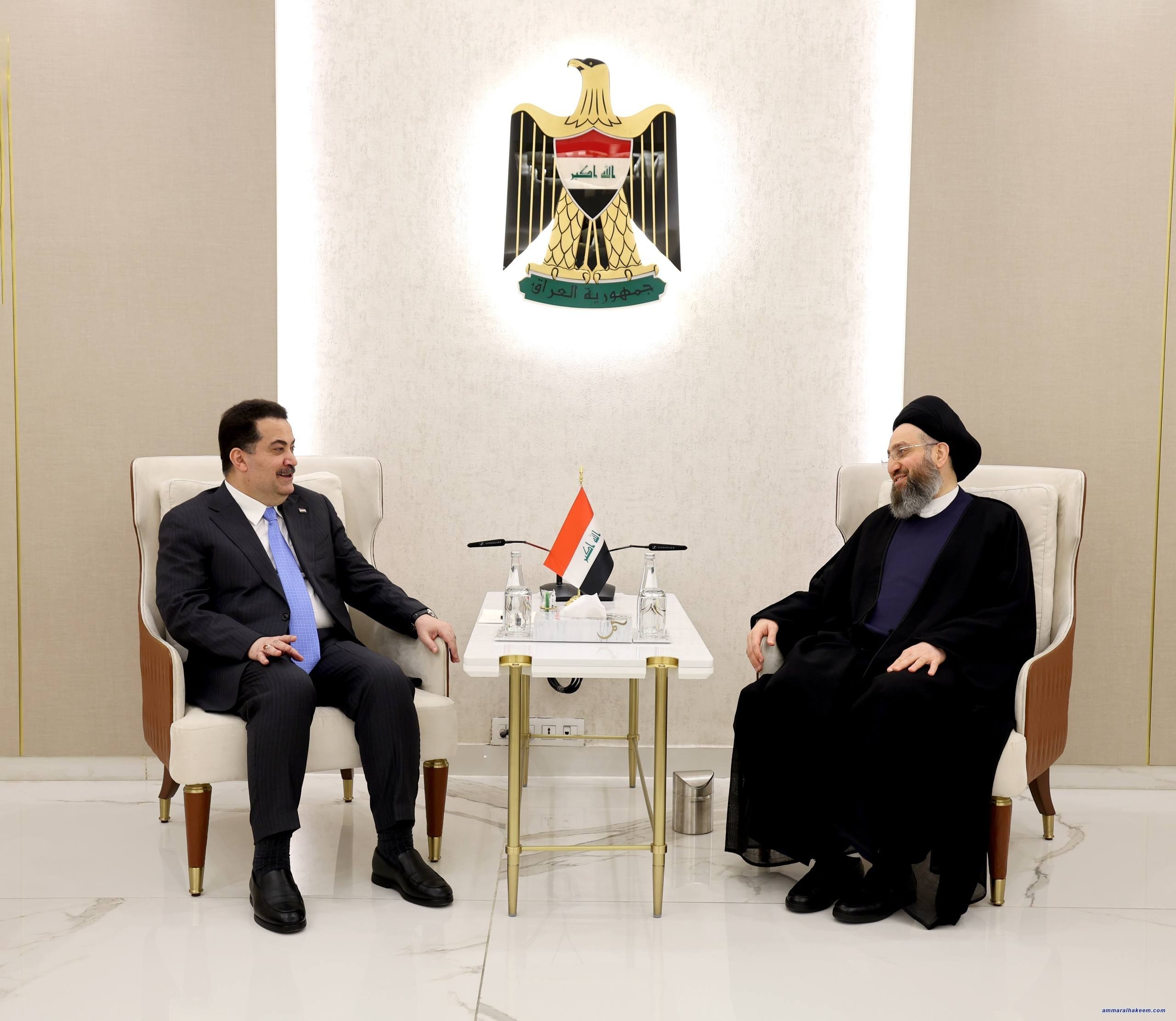 السيد الحكيم والسوداني يؤكدان استكمال تشكيل الحكومة وتعزيز الجاهزية الأمنية ومعالجة التحديات الاقتصادية