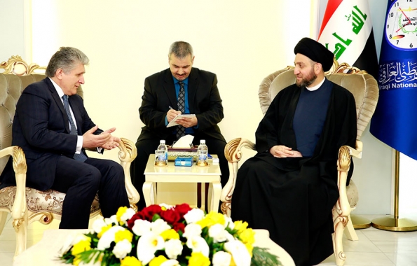 رئيس التحالف الوطني السيد عمار الحكيم يستقبل مساعد الأمين العام للأمم المتحدة للشؤون الدولية ميروسلاف جينكا