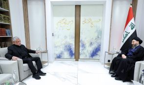 السيد الحكيم يستقبل العامري ويشدد على تشكيل الحكومة ووقف الحرب على إيران